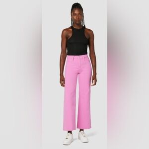 Hudson Women's Jeans Pink Rosie High-Rise Wide Leg Ankle